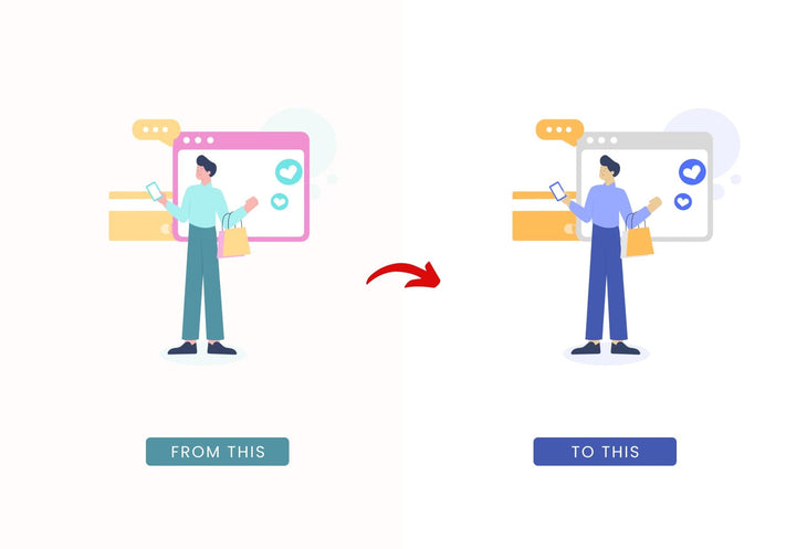 Ladystrategist 20 Unique E-Commerce Illustrations Fully Editable in Canva instagram canva templates social media templates etsy free canva templates