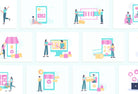 Ladystrategist 20 Unique E-Commerce Illustrations Fully Editable in Canva instagram canva templates social media templates etsy free canva templates