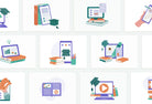Ladystrategist 20 Unique E-Learning Conceptual Illustrations Fully Editable in Canva instagram canva templates social media templates etsy free canva templates
