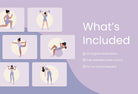 Ladystrategist 20 Unique Fitness Illustrations - Fully Editable in Canva instagram canva templates social media templates etsy free canva templates