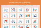 Ladystrategist 20 Unique Health Illustrations Fully Editable in Canva instagram canva templates social media templates etsy free canva templates