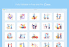 Ladystrategist 20 Unique Health Illustrations Fully Editable in Canva Pack 02 instagram canva templates social media templates etsy free canva templates