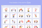 Ladystrategist 20 Unique Marketing Scene Illustrations Fully Editable in Canva instagram canva templates social media templates etsy free canva templates
