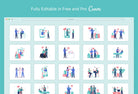 Ladystrategist 20 Unique Medical Scene Illustrations Fully Editable in Canva instagram canva templates social media templates etsy free canva templates