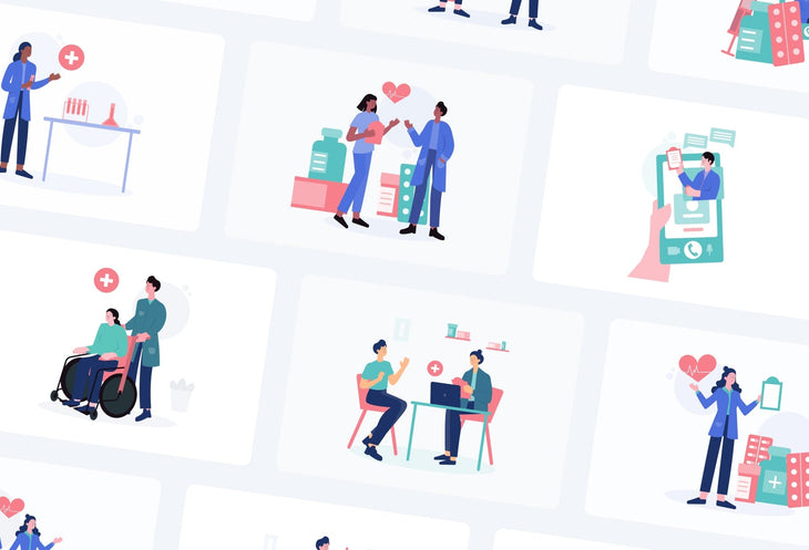 Ladystrategist 20 Unique Medical Scene Illustrations Fully Editable in Canva instagram canva templates social media templates etsy free canva templates