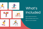Ladystrategist 20 Unique Sport Scenes Illustrations Fully Editable in Canva instagram canva templates social media templates etsy free canva templates
