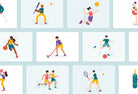 Ladystrategist 20 Unique Sport Scenes Illustrations Fully Editable in Canva instagram canva templates social media templates etsy free canva templates