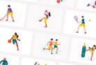 Ladystrategist 20 Unique Sport Scenes Illustrations Fully Editable in Canva instagram canva templates social media templates etsy free canva templates