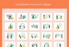 Ladystrategist 20 Unique Stock Market Scene Illustrations Fully Editable in Canva instagram canva templates social media templates etsy free canva templates