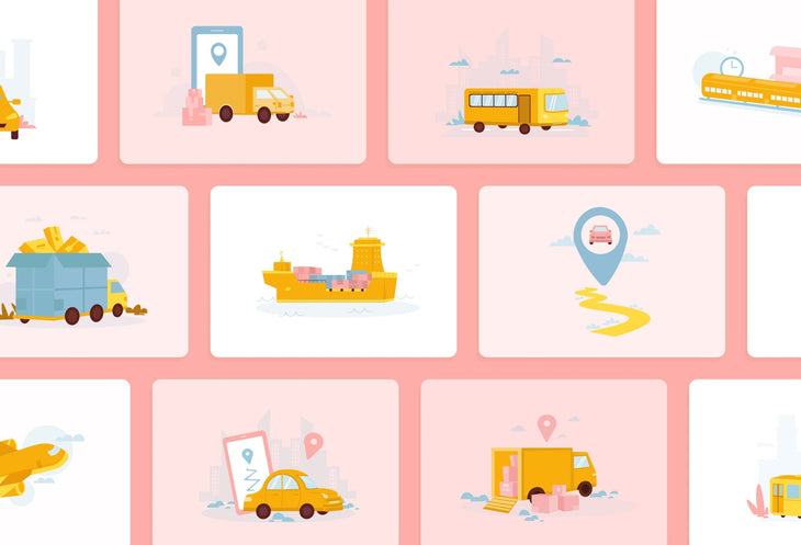Ladystrategist 20 Unique Transportation Conceptual Illustrations Fully Editable in Canva instagram canva templates social media templates etsy free canva templates