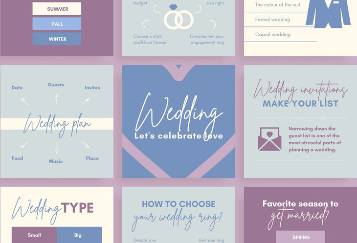 Ladystrategist 20 Wedding Infographics Instagram Posts Fully Editable Canva Templates instagram canva templates social media templates etsy free canva templates