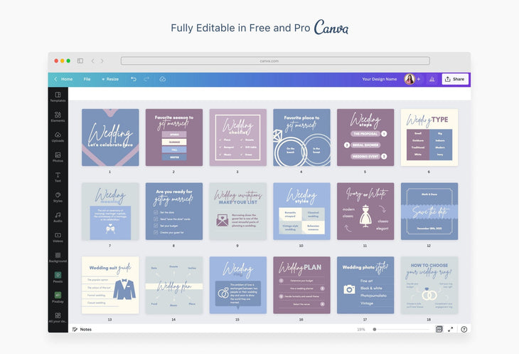 Ladystrategist 20 Wedding Infographics Instagram Posts Fully Editable Canva Templates instagram canva templates social media templates etsy free canva templates
