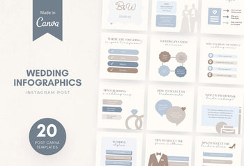 Ladystrategist 20 Wedding Infographics Instagram Posts Fully Editable Canva Templates V2 instagram canva templates social media templates etsy free canva templates