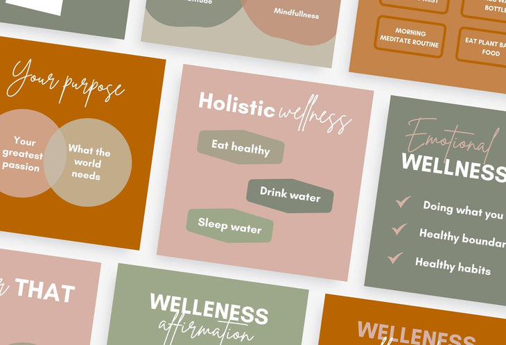Ladystrategist 20 Wellness Infographics Instagram Posts Fully Editable Canva Templates instagram canva templates social media templates etsy free canva templates