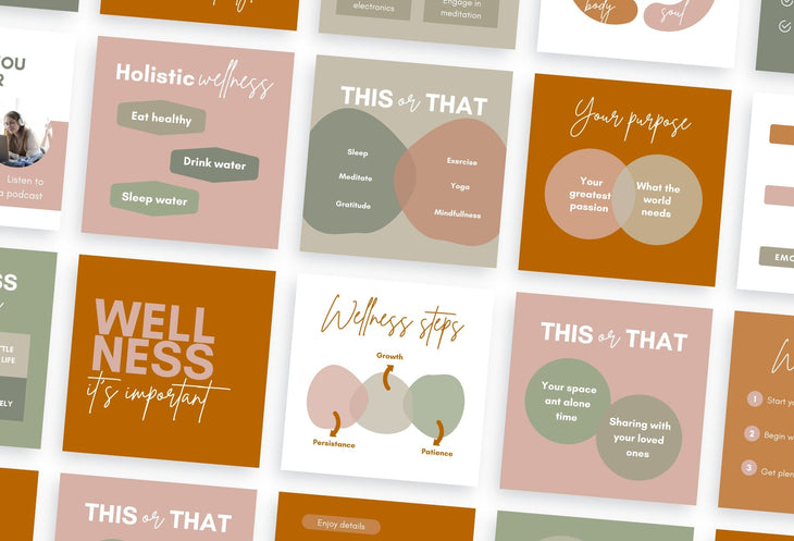 Ladystrategist 20 Wellness Infographics Instagram Posts Fully Editable Canva Templates instagram canva templates social media templates etsy free canva templates