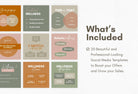Ladystrategist 20 Wellness Infographics Instagram Posts Fully Editable Canva Templates instagram canva templates social media templates etsy free canva templates