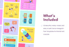 Ladystrategist 20 Yoga Lists Instagram Posts - Fully Editable Canva Templates instagram canva templates social media templates etsy free canva templates