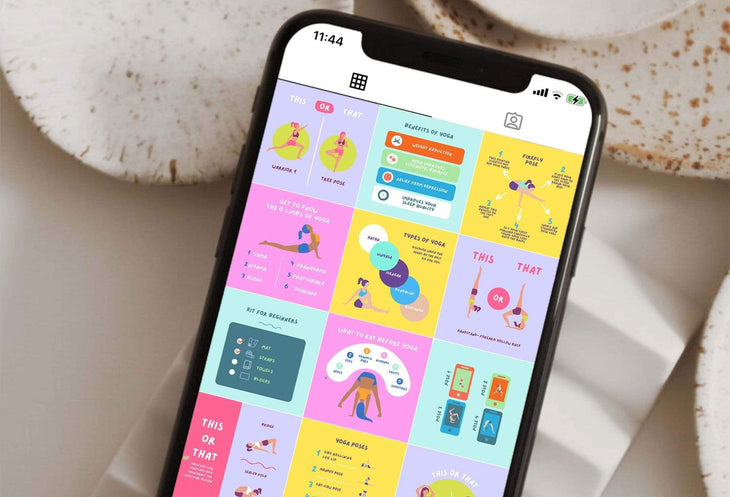 Ladystrategist 20 Yoga Lists Instagram Posts - Fully Editable Canva Templates instagram canva templates social media templates etsy free canva templates