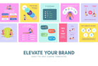 Ladystrategist 20 Yoga Lists Instagram Posts - Fully Editable Canva Templates instagram canva templates social media templates etsy free canva templates