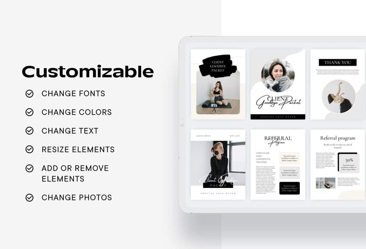Ladystrategist 21 Page Client Goodbye Packet for Coaches - Editable Canva Template Modern Collection instagram canva templates social media templates etsy free canva templates