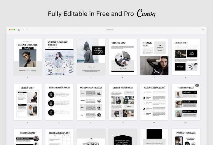 Ladystrategist 21 Page Client Goodbye Packet for Coaches - Editable Canva Template Soho Collection instagram canva templates social media templates etsy free canva templates