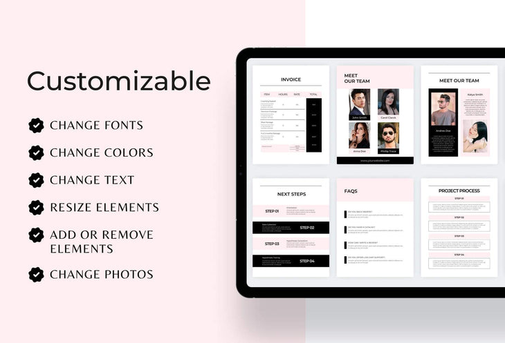 Ladystrategist 21 Page Client Welcome Packet for Coaches Editable Canva Template Chic Collection instagram canva templates social media templates etsy free canva templates