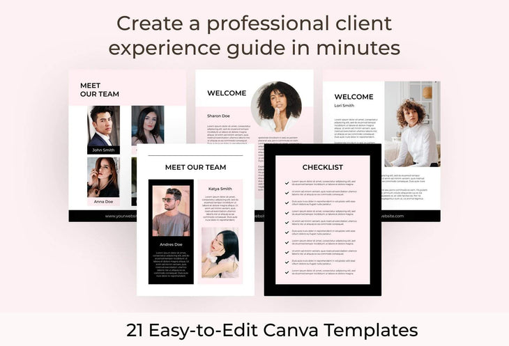 Ladystrategist 21 Page Client Welcome Packet for Coaches Editable Canva Template Chic Collection instagram canva templates social media templates etsy free canva templates
