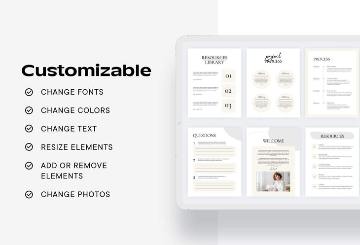 Ladystrategist 21 Page Client Welcome Packet for Coaches - Editable Canva Template - Modern instagram canva templates social media templates etsy free canva templates