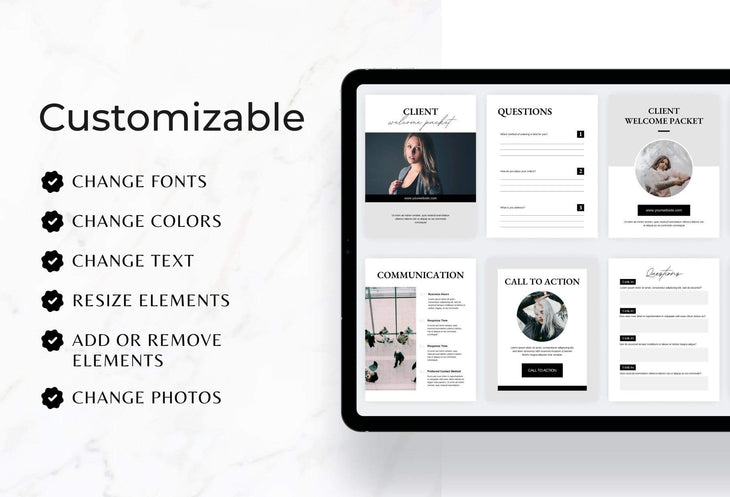 Ladystrategist 21 Page Client Welcome Packet for Coaches Editable Canva Template Soho Collection instagram canva templates social media templates etsy free canva templates