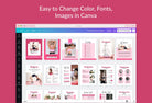 Ladystrategist 21 Page Workout Program Ebook Cotton Candy Canva Templates instagram canva templates social media templates etsy free canva templates