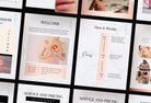 Ladystrategist 25 Page Service and Pricing Guide Editable Canva Template - Black Rose Gold Collection instagram canva templates social media templates etsy free canva templates