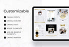 Ladystrategist 25 Page Service and Pricing Guide Editable Canva Template - Marble Gold Collection instagram canva templates social media templates etsy free canva templates