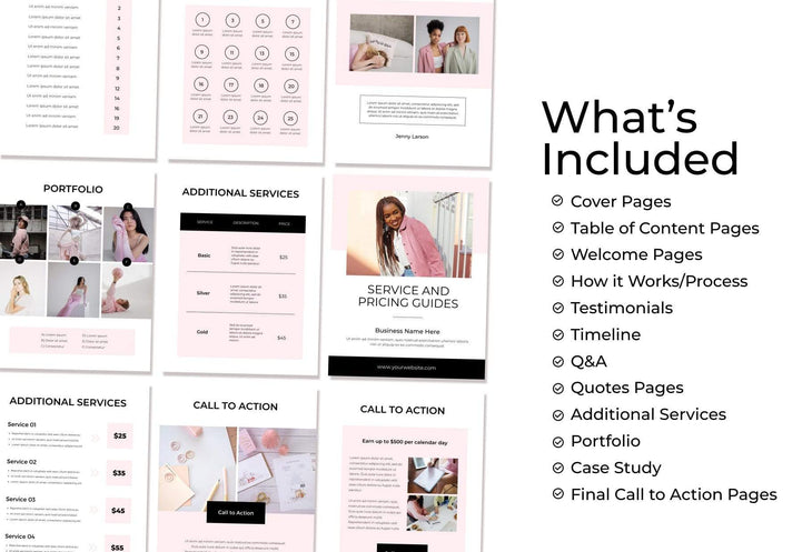 Ladystrategist 25 Page Service and Pricing Guides - Chic instagram canva templates social media templates etsy free canva templates