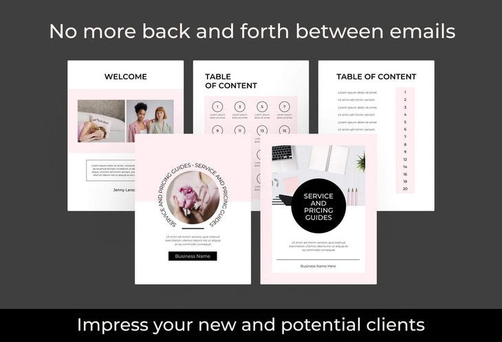 Ladystrategist 25 Page Service and Pricing Guides - Chic instagram canva templates social media templates etsy free canva templates