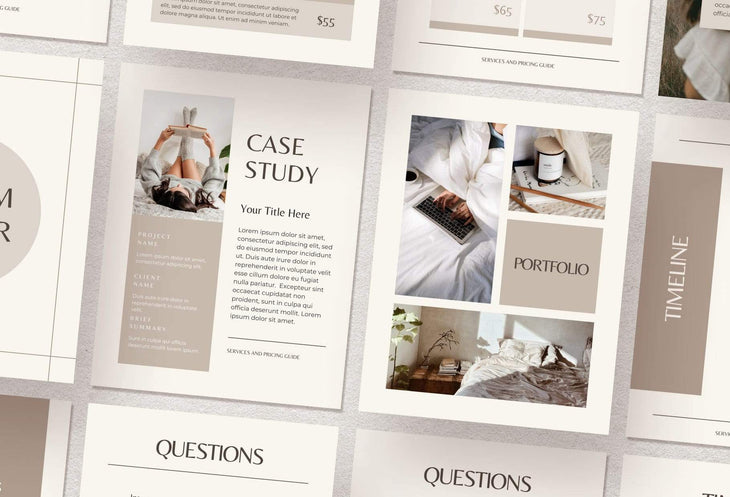 Ladystrategist 25 Page Service and Pricing Guides - Neutral instagram canva templates social media templates etsy free canva templates