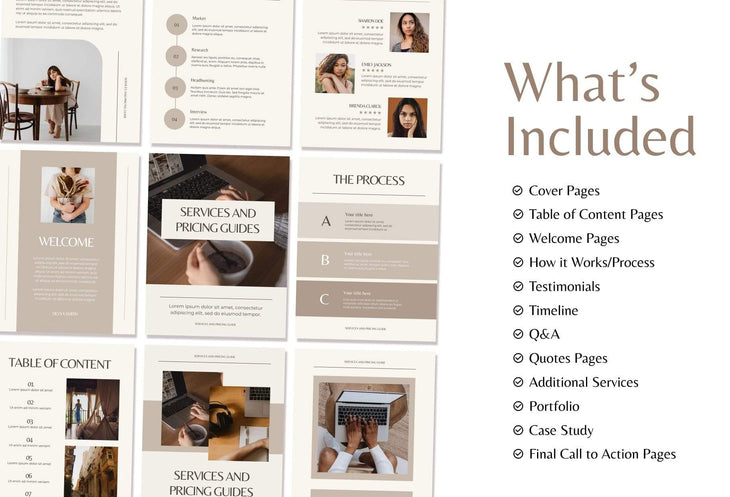 Ladystrategist 25 Page Service and Pricing Guides - Neutral instagram canva templates social media templates etsy free canva templates