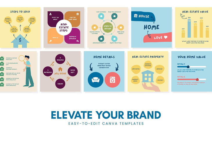 Ladystrategist 25 Real Estate Lists Instagram Posts - Fully Editable Canva Templates instagram canva templates social media templates etsy free canva templates