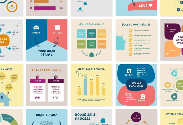 Ladystrategist 25 Real Estate Lists Instagram Posts - Fully Editable Canva Templates instagram canva templates social media templates etsy free canva templates