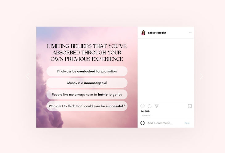 Ladystrategist 30 Abundance and Manifestation Instagram Posts Canva Templates instagram canva templates social media templates etsy free canva templates