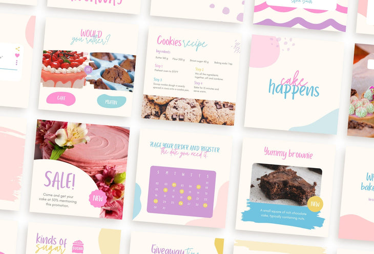 Ladystrategist 30 Bakery Instagram Engagement Post Canva Templates V2 instagram canva templates social media templates etsy free canva templates