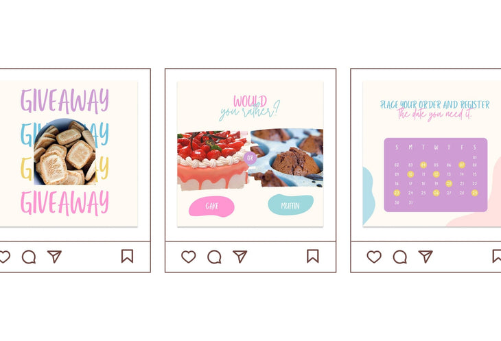 Ladystrategist 30 Bakery Instagram Engagement Post Canva Templates V2 instagram canva templates social media templates etsy free canva templates