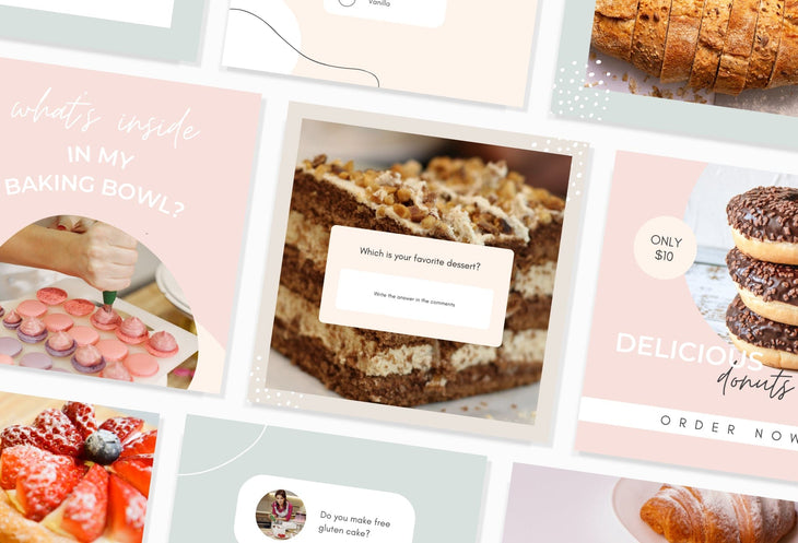 Ladystrategist 30 Bakery Instagram Post Canva Templates instagram canva templates social media templates etsy free canva templates
