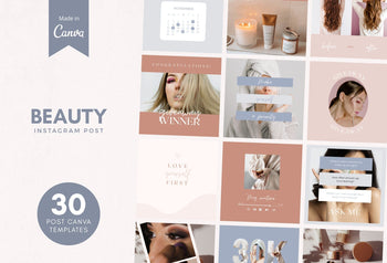 Ladystrategist 30 Beauty Instagram Post Canva Templates instagram canva templates social media templates etsy free canva templates