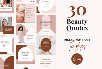 Ladystrategist 30 Beauty Quotes - Instagram Post Canva Templates instagram canva templates social media templates etsy free canva templates