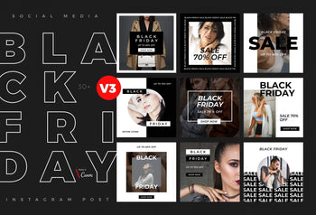 Ladystrategist 30 Black Friday Instagram Promo Posts Canva Templates V3 instagram canva templates social media templates etsy free canva templates