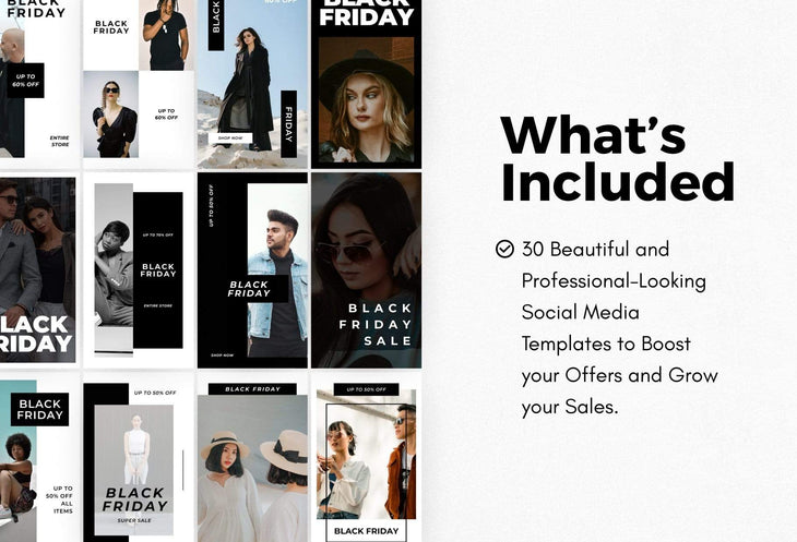 Ladystrategist 30 Black Friday Instagram Promo Stories Canva Templates V2 instagram canva templates social media templates etsy free canva templates