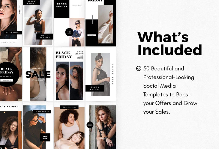 Ladystrategist 30 Black Friday Instagram Promo Stories Canva Templates V4 instagram canva templates social media templates etsy free canva templates