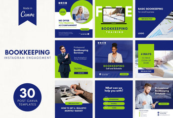 Ladystrategist 30 Bookkeeping Instagram Post Editable Canva Templates instagram canva templates social media templates etsy free canva templates