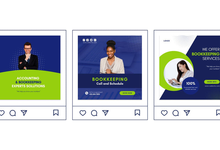 Ladystrategist 30 Bookkeeping Instagram Post Editable Canva Templates instagram canva templates social media templates etsy free canva templates
