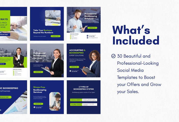Ladystrategist 30 Bookkeeping Instagram Post Editable Canva Templates instagram canva templates social media templates etsy free canva templates